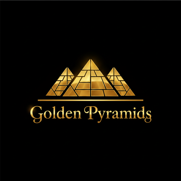 golden pyramids logo zwart goud en de naam moet mooi zijn gemaakt